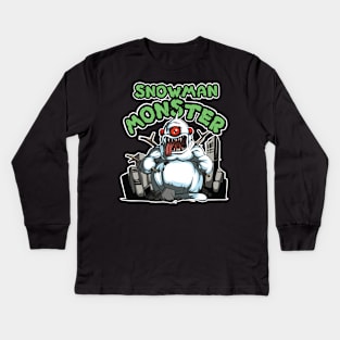 Snowman Monster Kids Long Sleeve T-Shirt